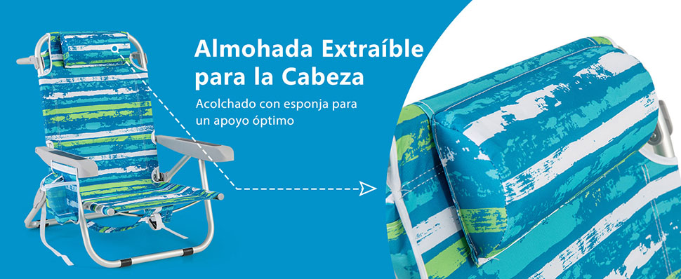 Silla playa con reposacabezas