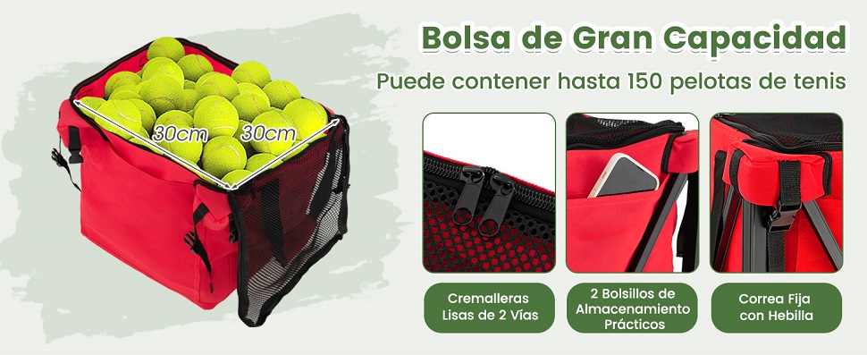 cesta de pelotas de tenis plegable