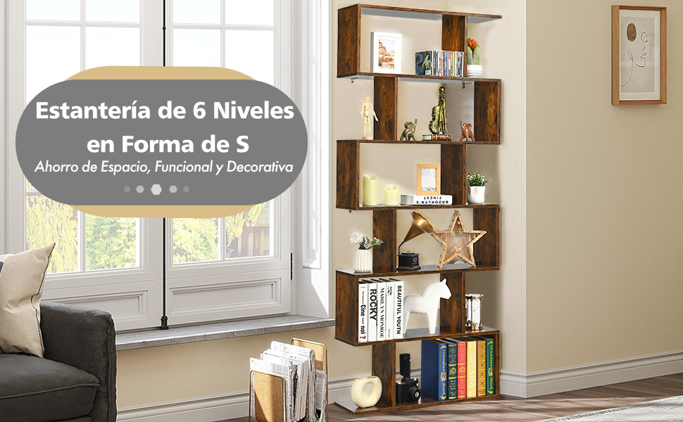 ‌Librería 6 niveles 190cm