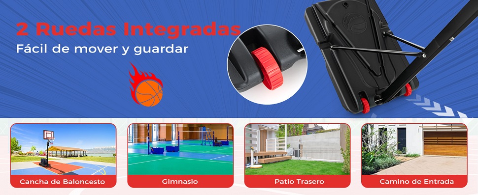 soporte de baloncesto ajustable en altura