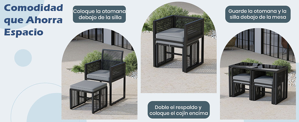Juego de jardín ratán PE
