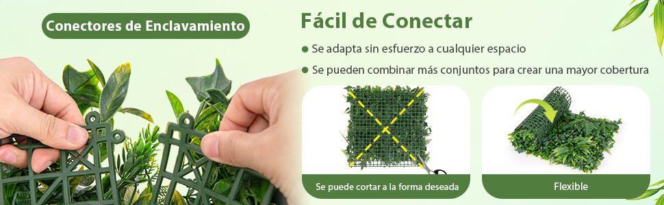 Paneles de Pared de Fondo de Vegetación Verde