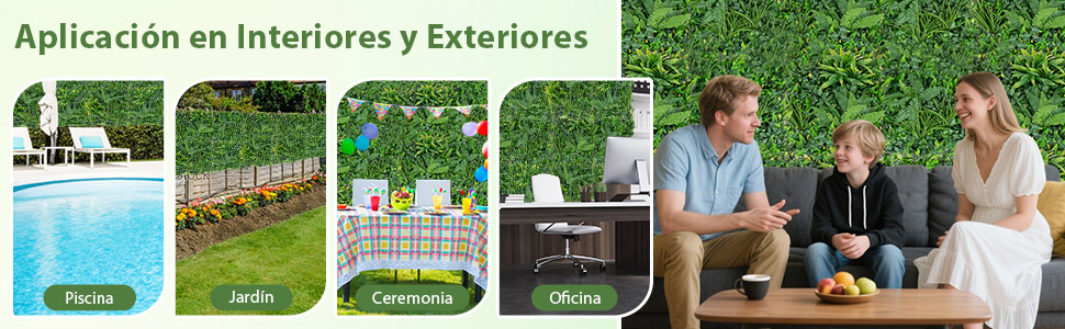Paneles de Pared de Fondo de Vegetación Verde