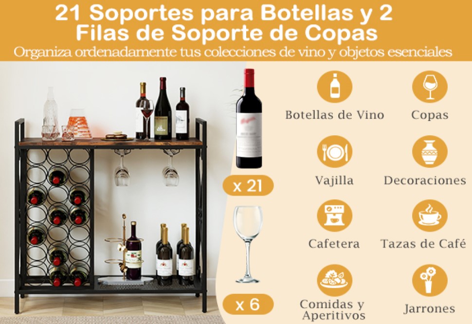 estantería de vino independiente
