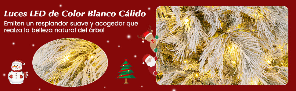Árbol de Navidad con luces blancas