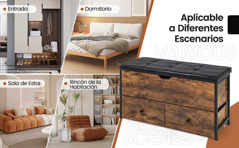Taburete con cajones