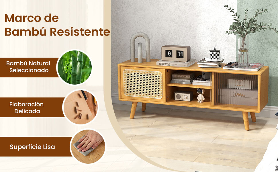 mueble de televisión con puerta