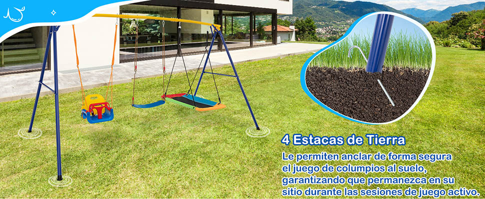 Columpio con asiento adaptable