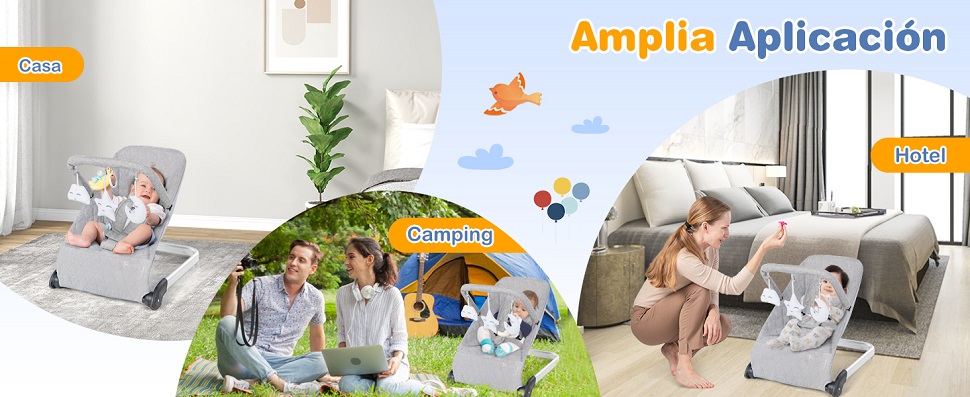 Asiento mecedor portátil para bebés
