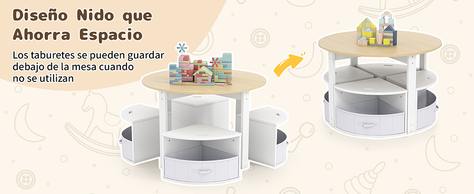 juego de mesa y sillas para niños