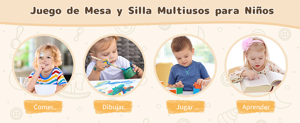 mesa de actividades con taburete de almacenamiento para sala de juegos