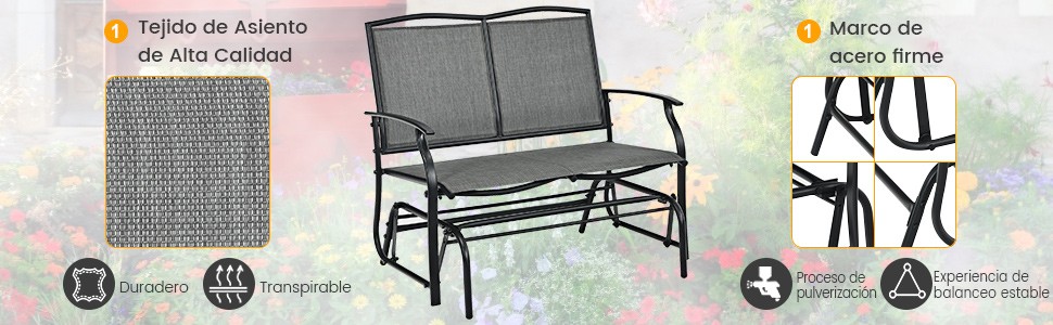 Loveseat planeador para exterior
