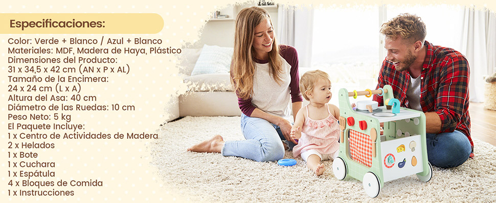 Mesa de actividades para bebés
