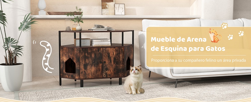 casa moderna para gatos con almacenamiento
