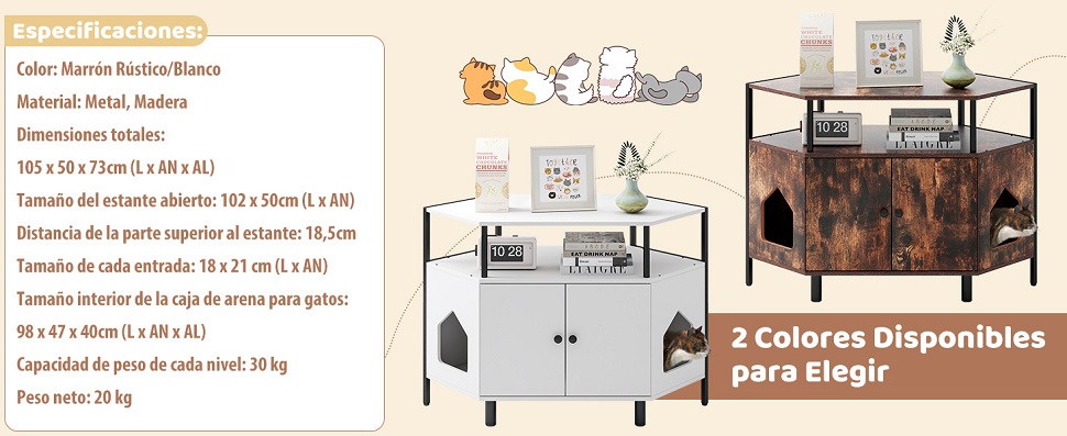 mueble decorativo para gatos con estante