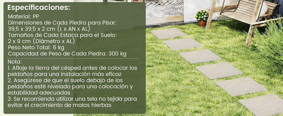 Peldaño para Pasarelas de Jardín Beige