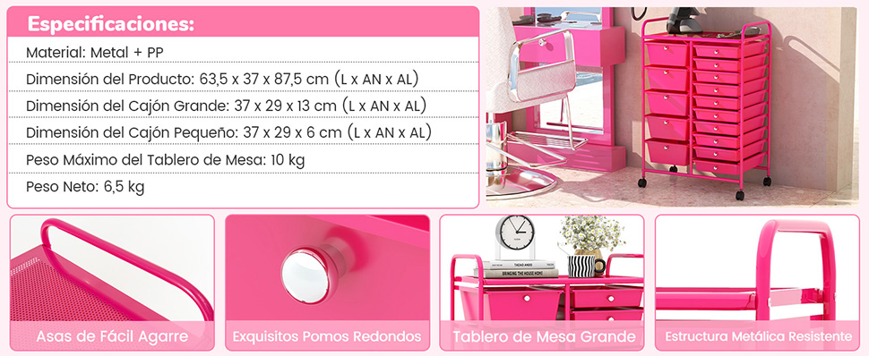 Carro De Almacenamiento Con Cajones