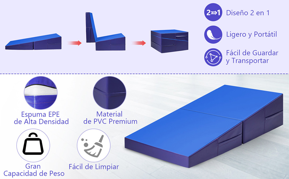 colchoneta de gimnasia inclinada