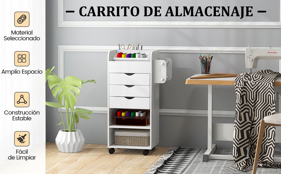 Carro con ruedas para manualidades