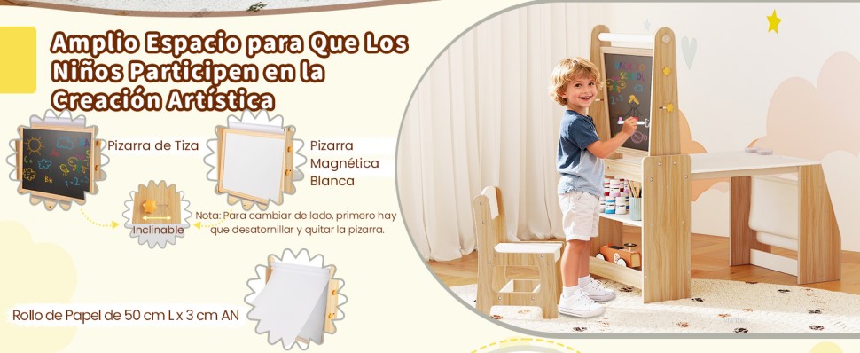 Set de mesa y silla para pintar
