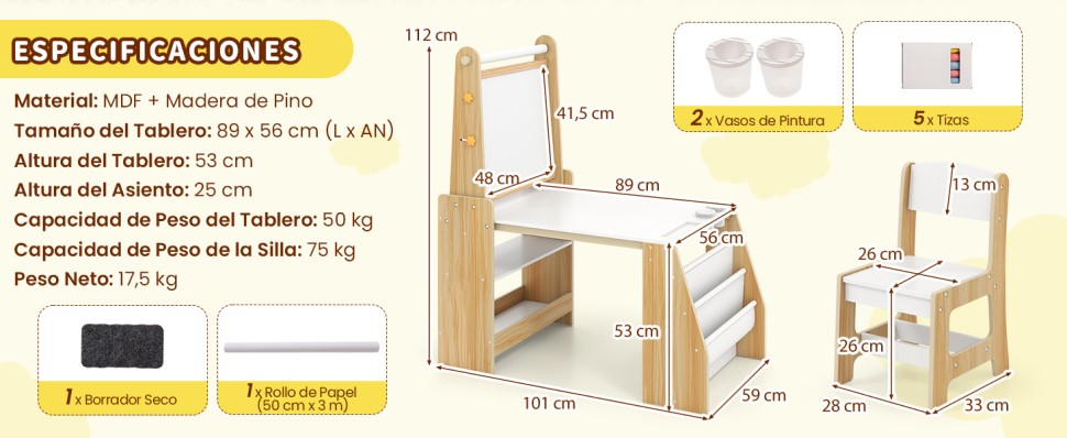 Mesa de actividades infantiles