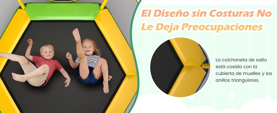 trampolín para niños con tobogán y escalera