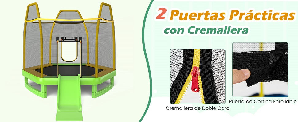 trampolín para niños pequeños con red