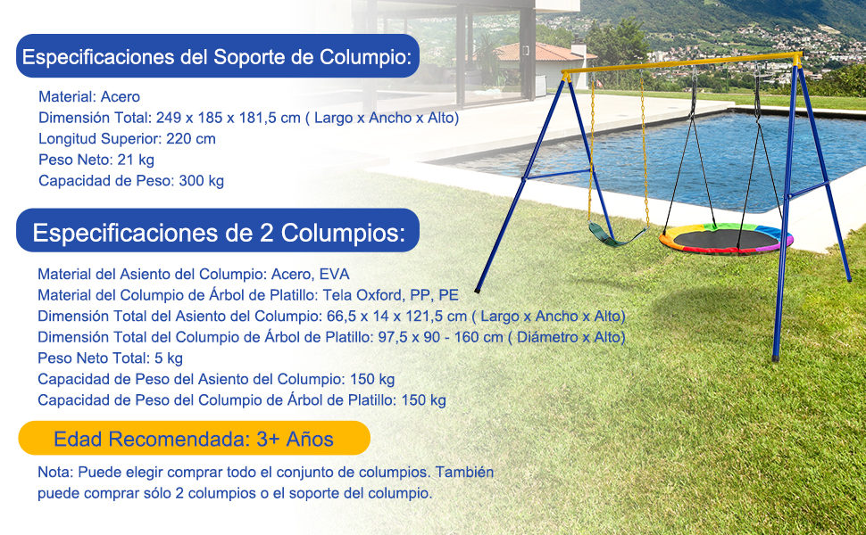 Columpio de exterior con palos