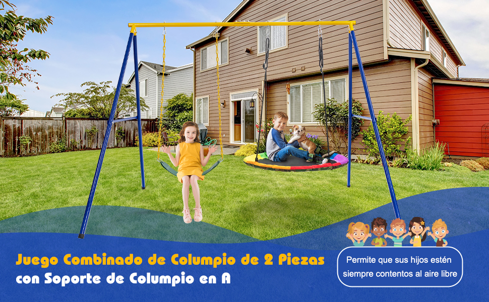 Juego de columpio con forma de A