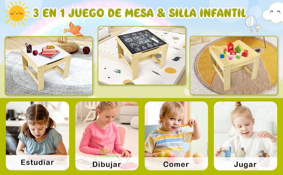 Juego de Mesa y Silla para Niños