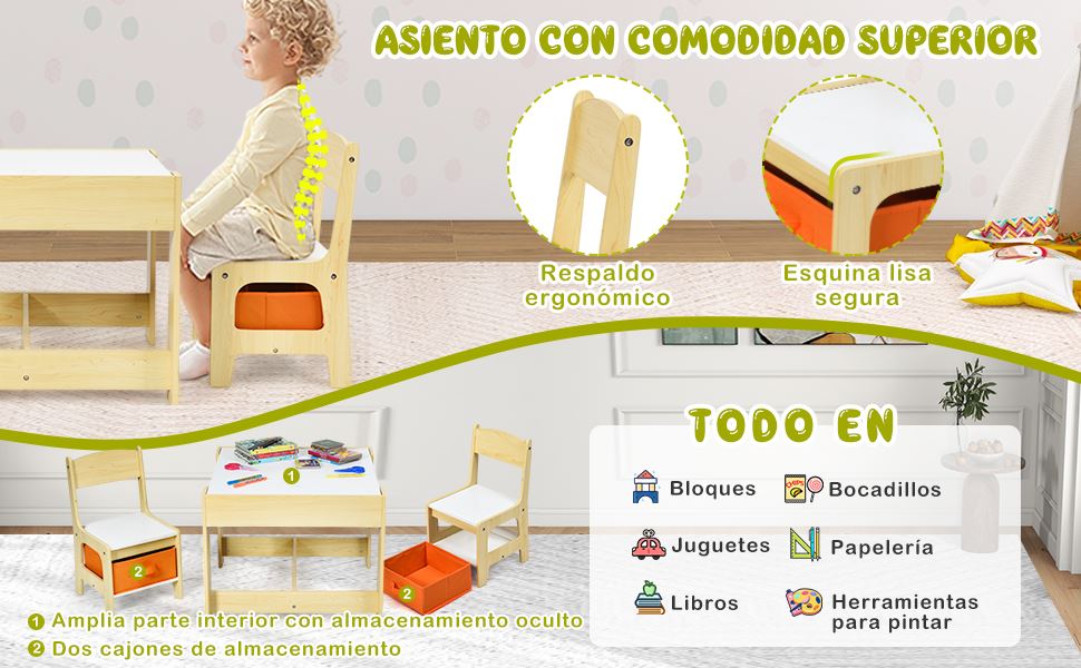 Juego Mesa Niña de madera