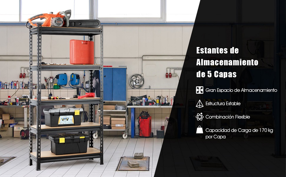 estante de almacenamiento de 5 estantes