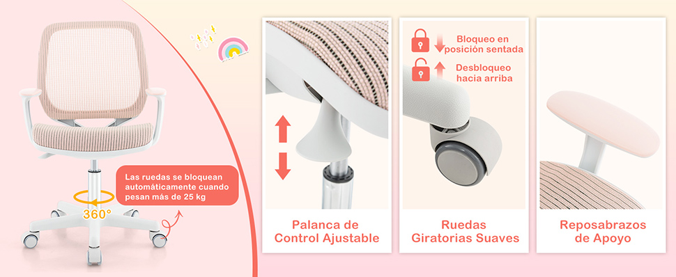Silla oficina para adolescentes