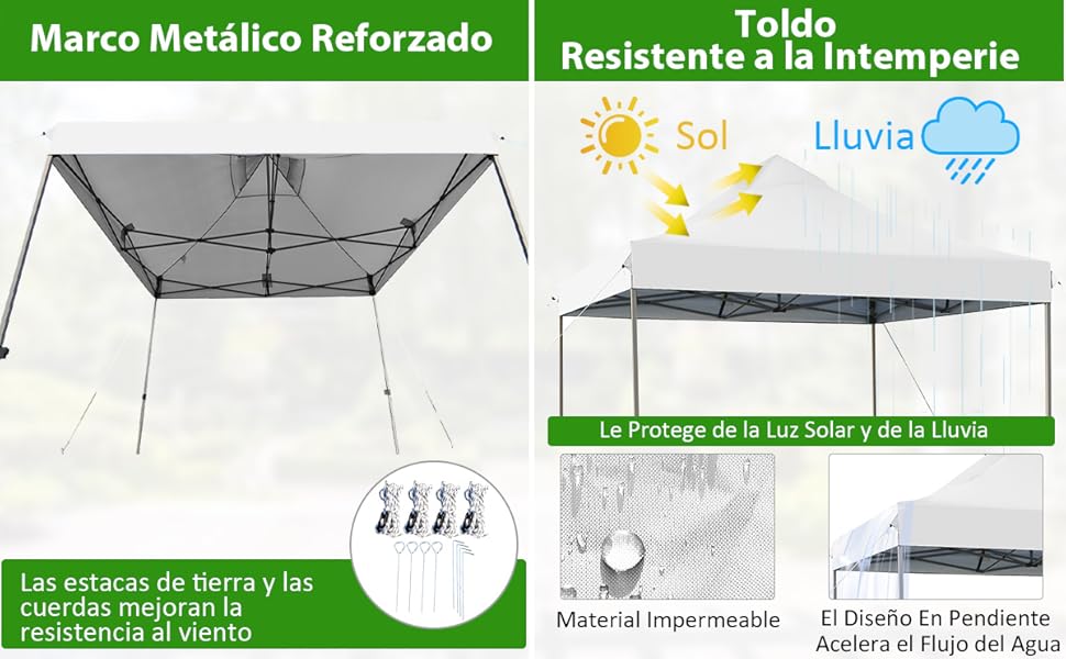 tienda de campaña con dosel