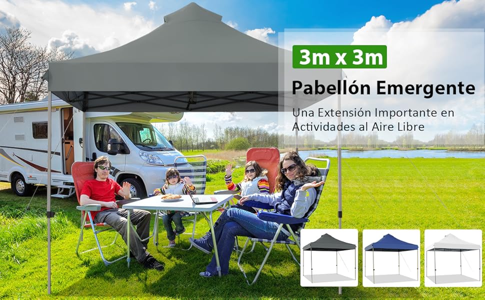 toldo con bolso con ruedas
