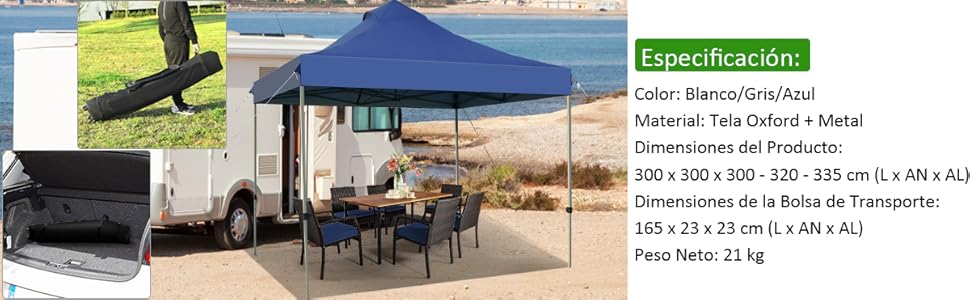 toldo plegable portátil