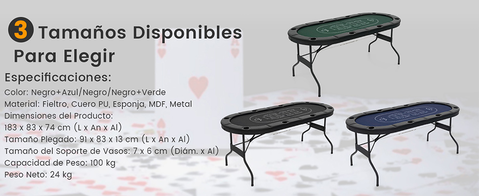 mesa de cartas portátil y plegable
