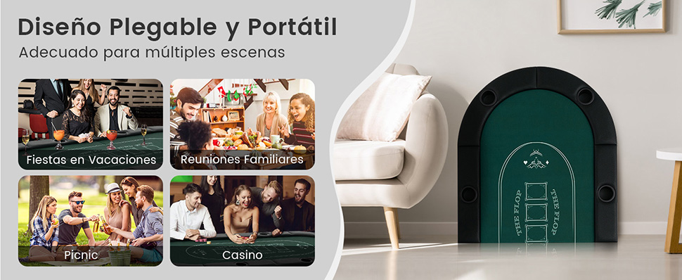mesa ovalada de casino para fiestas en casa y salas de juegos