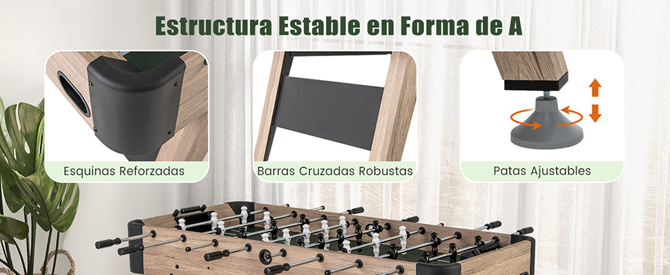 Mesa de futbolín resistente