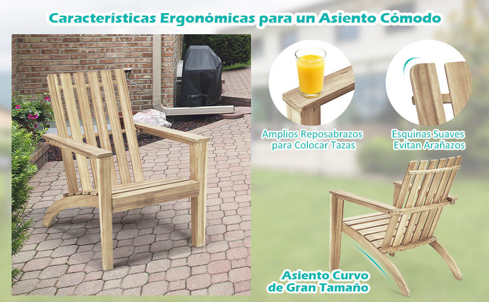 silla Adirondack de exterior