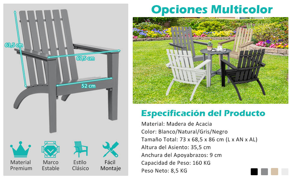silla de madera de exterior