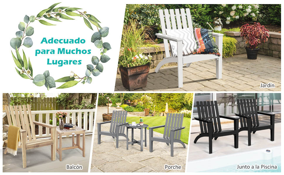 silla Adirondack de madera