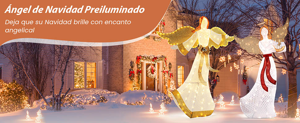 Ángel de Navidad luminoso
