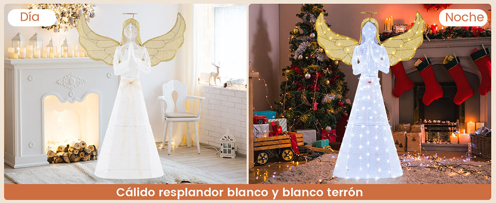Figura de ángel con luces