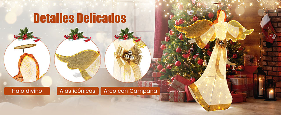 Con luces LED blancas cálidas