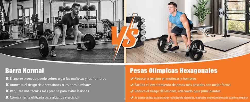 Barra para deadlift hexagonal