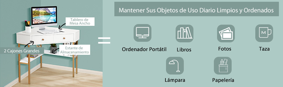 Escritorio para esquina