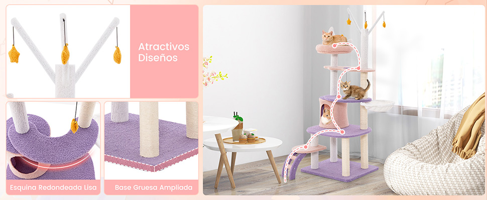 Torre para gatos de varios niveles