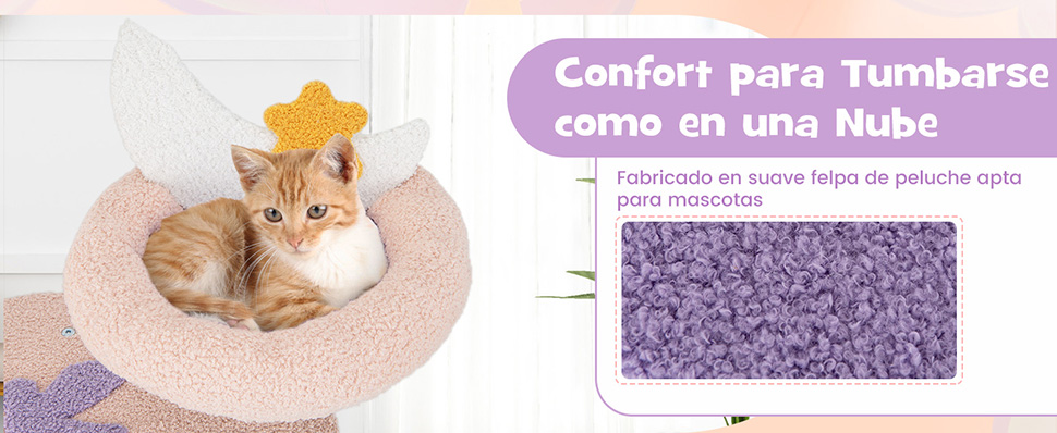 condominio para gatos con postes rascadores de sisal