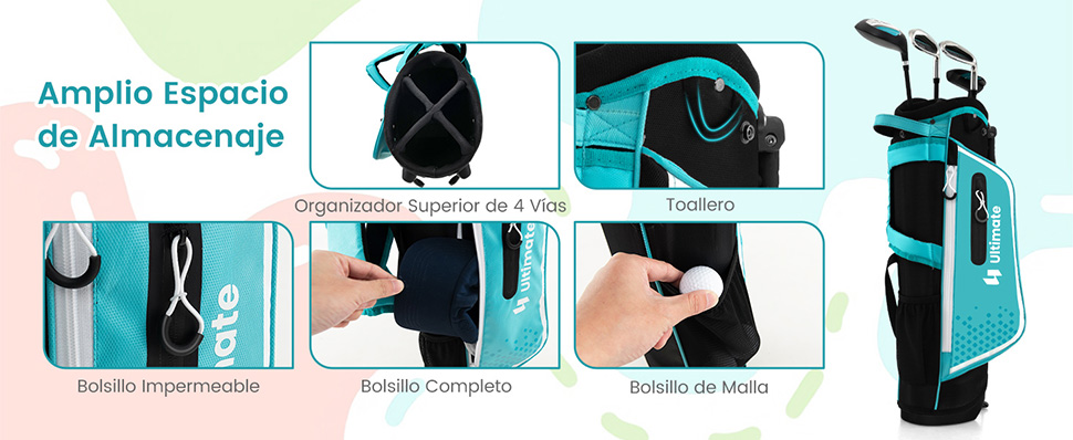 Juego de palos de golf para niños